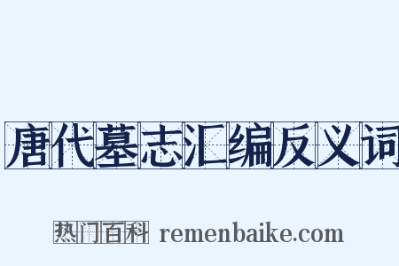 唐代墓志汇编反义词是什么意思的图片